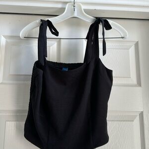Black tank with bow straps